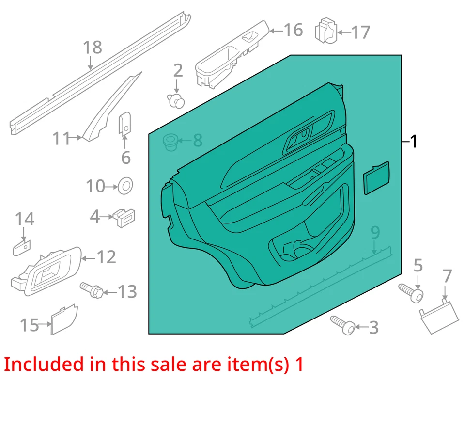 Ford Police Interceptor 2016-2019 panel utilitario Asy - moldura de puerta FB5Z7827406GA Foto 2 de 3