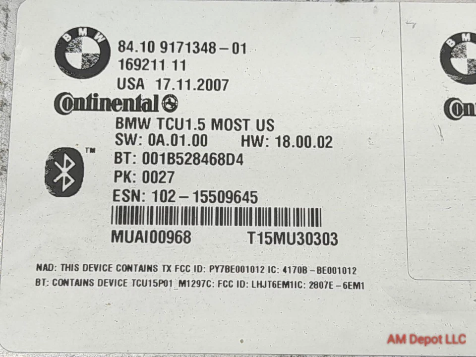 BMW 335i 335xi 328xi 328i E90 E92 2008 módulo de control telemático 84109181230 Foto 4 de 4