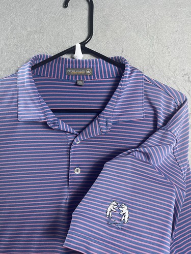 Peter Millar Summer Comfort Polo Golf Shirt XXL Striped Performance Polar Bears - Picture 1 of 12