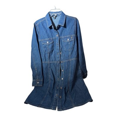 frye denim dress Frye Women's Long Sleeve Denim Mini Dress