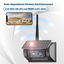 Solar Rückfahrkamera Einparkhilfe Wireless 1080P FHD IR WIFI Für iPhone Android