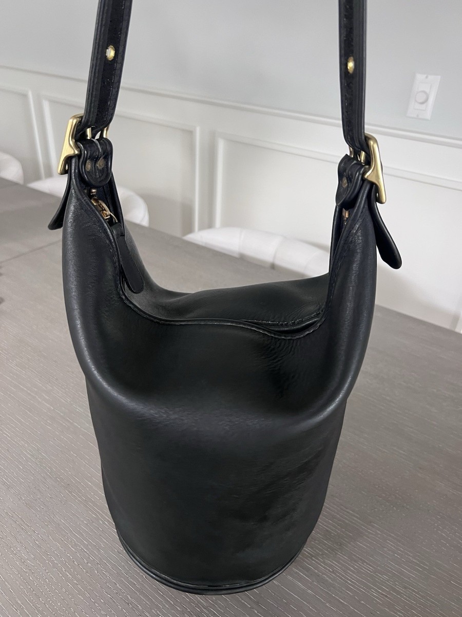 Vintage Old Coach 9085 Duffle Sac XL Bucket Bag / Should Bag Black 