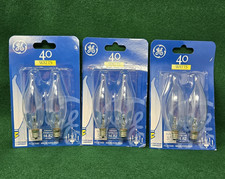 GE 40 watt Light Bulbs 40CAC/CD2-DG2 Candelabra Clear Bent Tip Bulbs Lot.. New