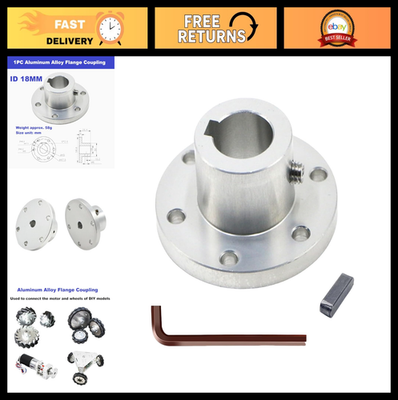 Aluminum Alloy Flange Coupling 18mm Inner Dia Locking Key Slot