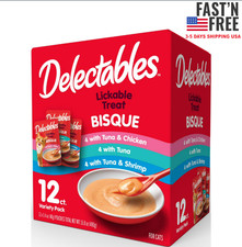 Delectables Lickable Cat Treats Bisque Variety Pack, 12 Count 16.8 oz.