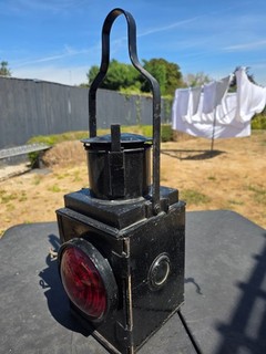vintage BR W railway brake lamp in black with burner