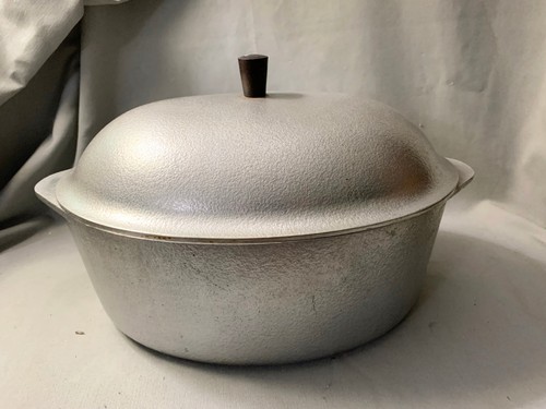 Vintage Hammercraft Club gehämmerter Aluminiumguss 15" ovaler Bräter Dutch Oven mit Deckel - Bild 1 von 10