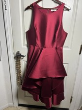 Halston Heritage Women's Red Formal Size 14 Sleeveless Gown Party Cocktail