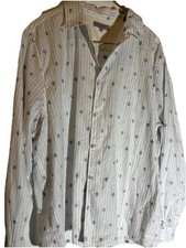 Ted Baker Mens Sz 7 stripe flower Long Sleeve Shirt Designer 175 Ch 46 3XL