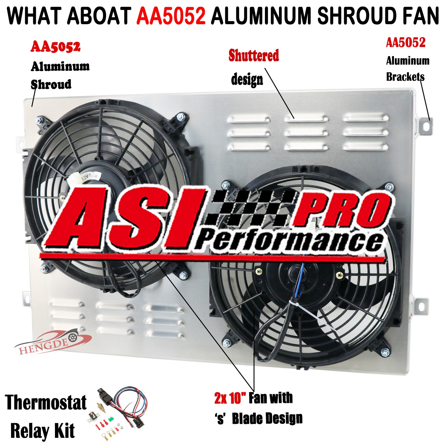 Aluminum Shroud + 2x 10'' + Fan For 1967-1970 Ford Mustang Mercury Cougar CC379