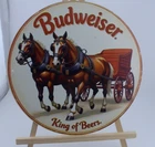 Budweiser Clydesdale Round Tin Sign 8 x 8 Inch Vintage Style Sign