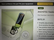 AH210753 Feeder House Drum Stop Kit Fits John Deere