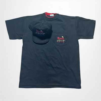 Vintage 90's XL Winston Racing Team Pocket T-Shirt & Matching Black Velvet Hat