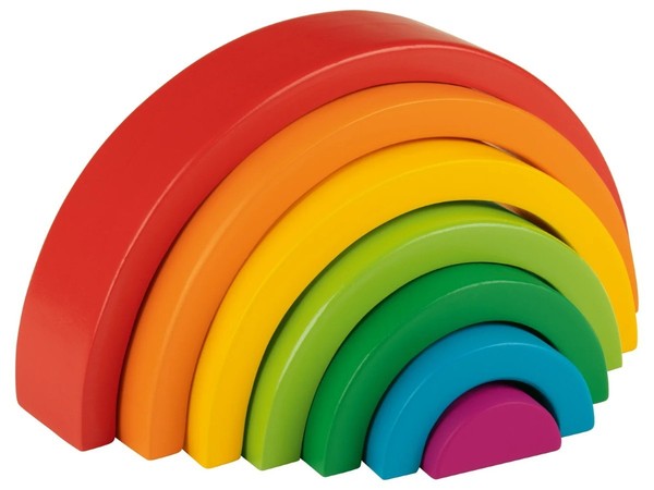 Playtive Holz Regenbogen Spielzeug Nach Montessori Art Farben Formen Ab 1 Jahr-image