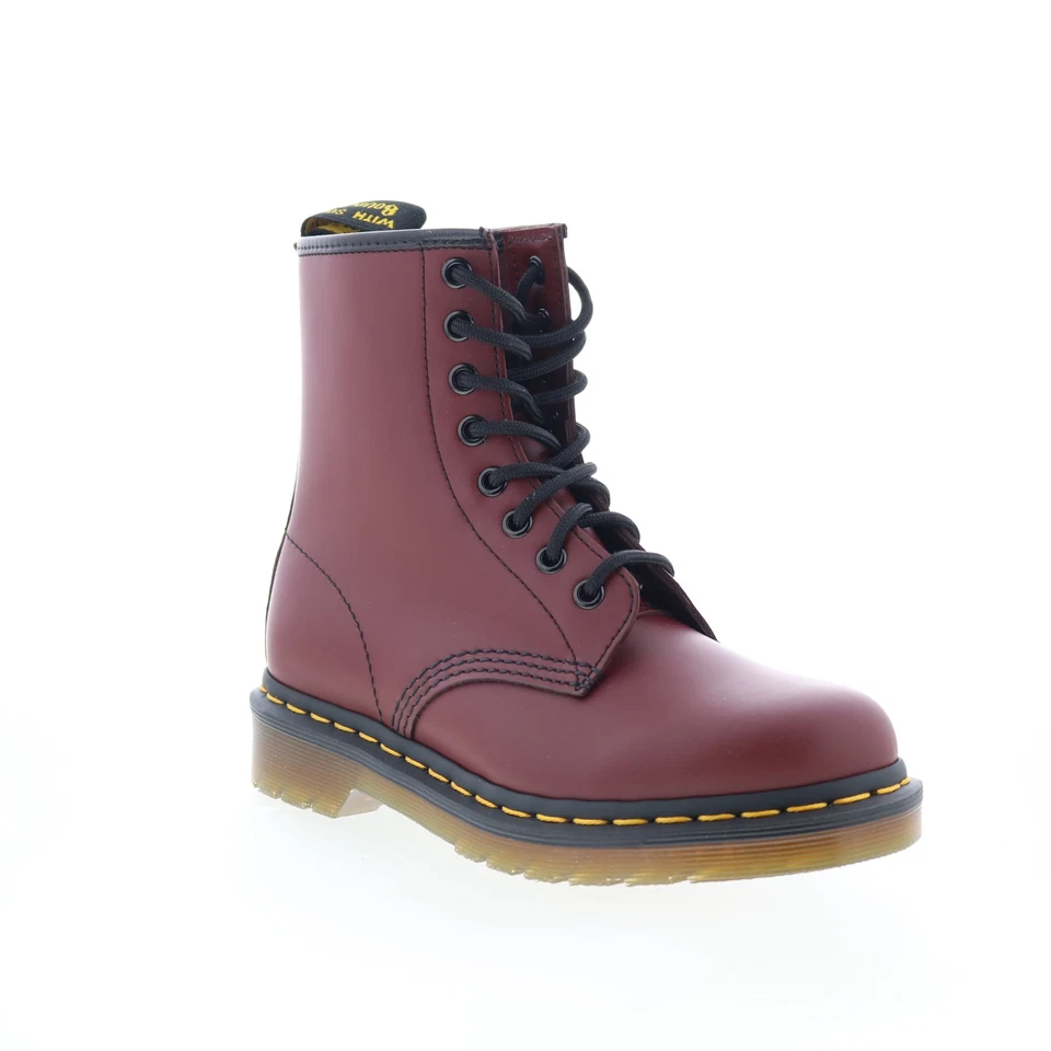 Dr. Martens 1460 Smooth Leather 11822600 Mens Red Casual Dress Boots - Image 2 of 4