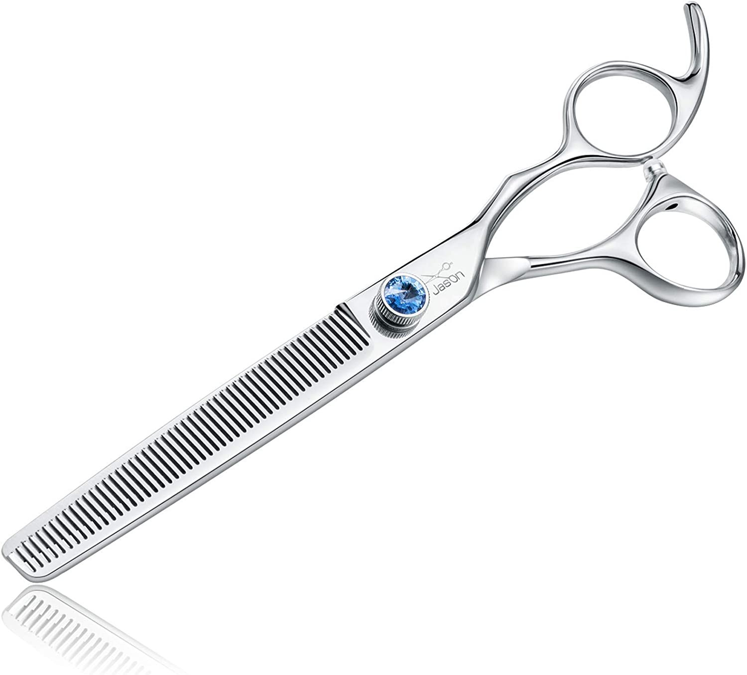 JASON 7" 50 Teeth Thinning Dog Grooming Blending Scissor, Ergonomic Pet Grooming