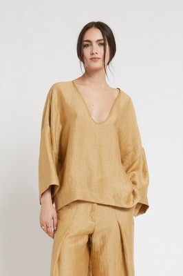 ottod Ame Women's Beige Short-sleeve shirt Size 38-40
