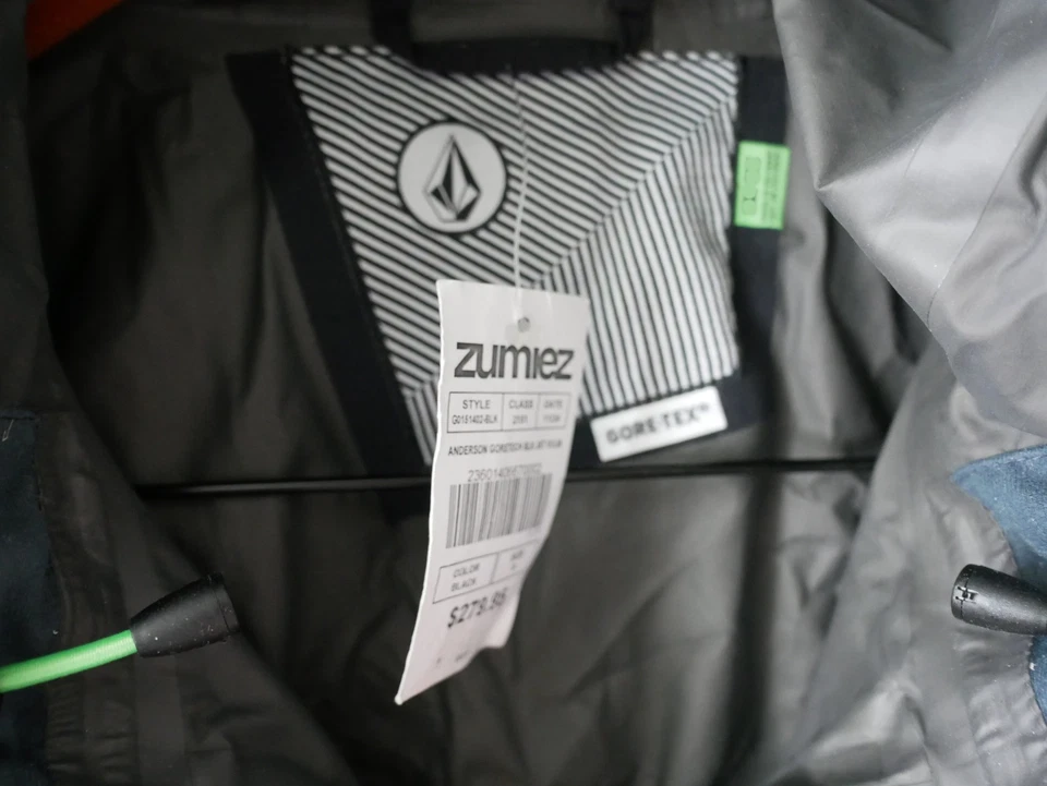VOLCOM ANDERSON (BLACK) (Men SMALL) GORETEX HOODED JACKET MSRP $280 *NEW w/TAG* - Image 4 of 4