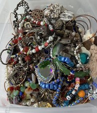 5 1/2 Lbs Jewelry Lot Craft Mixed Assortment Repurpose Repair Upcycle Jewelry C2
