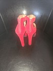 Charlotte Russe red suede strappy studded ankle strap stiletto heels — photo 3