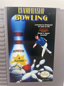 Championship Bowling Nintendo NES Video Game Cartridge Tested w Poster!