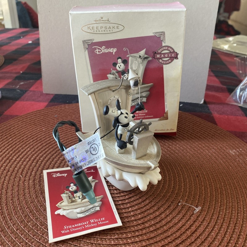 Vintage Steamboat Willie Hallmark Christmas Ornament Disney