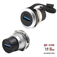 2Pack USB 3.0 Panel Mount Coupler, USB Pass Through 2PCS USB3.0 Silver Black