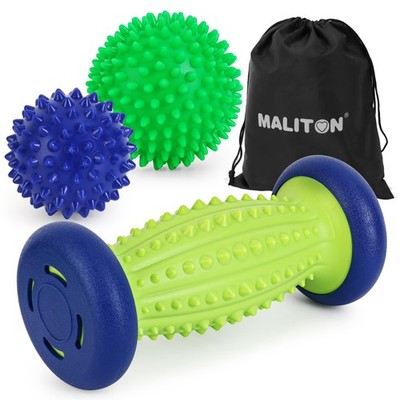Massage Ball - 3 in 1 - with Foot Roller  Spiky Balls, Plantar Fasciitis Reli...