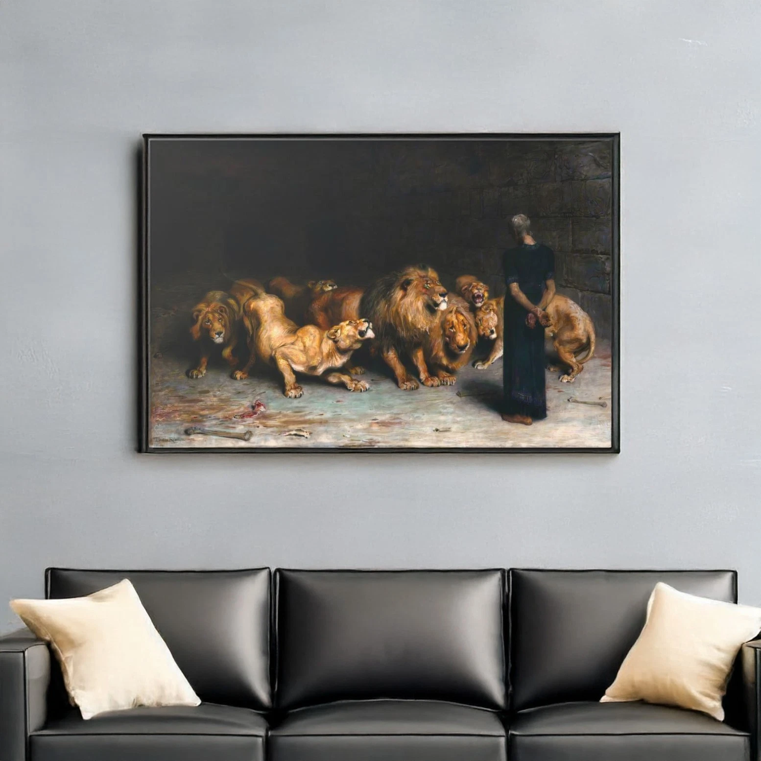 Daniel in the Lions Den by Briton Riviere Canvas/Poster Wall Art