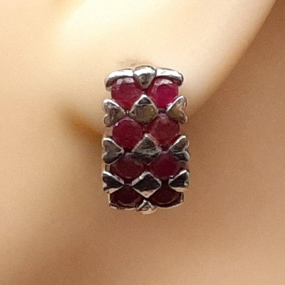 Weltklasse 2,40ctw Rubin 925 Sterling Silber Ohrringe 6g