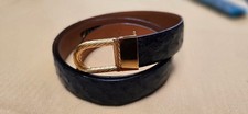 Vintage Zilli navy Ostrich belt with unique buckle never worn.