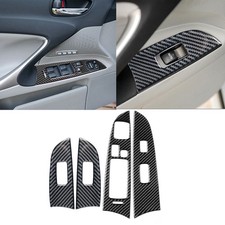 Carbon Fiber Interior Door Control Cover Trim For Lexus Is250 Is350 2006-10