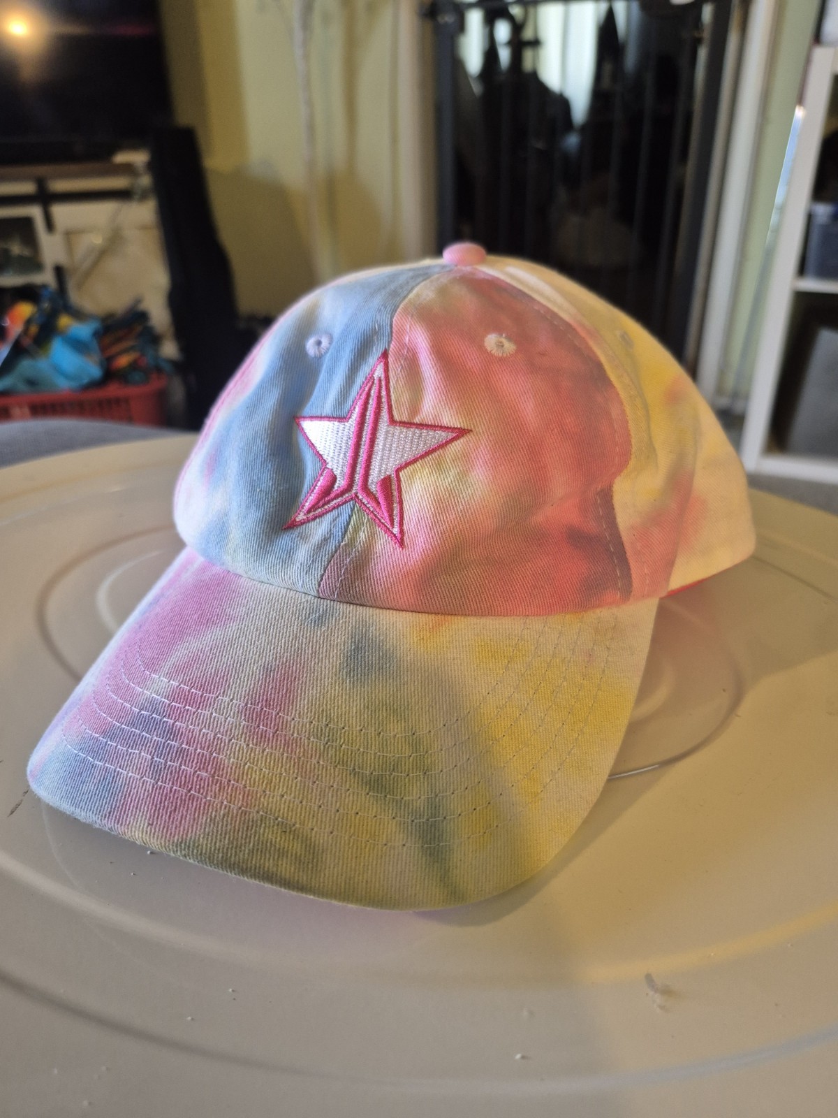 Jeffree Star Women's Rare Limited Edition Embroidered Tie Dye Hat Cap image 3