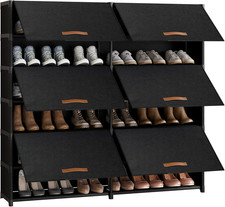 Shoe Storage Cabinet with Door, 42 Pairs Shoe Rack 2 by 7 Tier Space Saving Plas