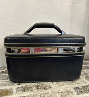 Vintage Samsonite Royal Traveller Medalist Train Makeup Case Blue No Key