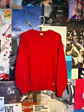 Vintage 80s 90s Russell Athletic Blank Red Crewneck USA M