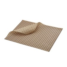 GenWare Greaseproof Paper Brown Gingham Print For Wrapping Food 25 x 20cm