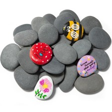 25 Pcs Rocks for Painting, 2"-3" Painting River Rocks, Flat Smooth Stones t...