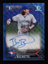 2016 Bowman Draft Chrome Pick Blue Wave Refractor 147/150 Bo Bichette Auto 1ic