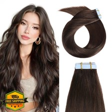 YILITE Tape In Human Hair Extensions 24 inch 2 Dark Brown Remy