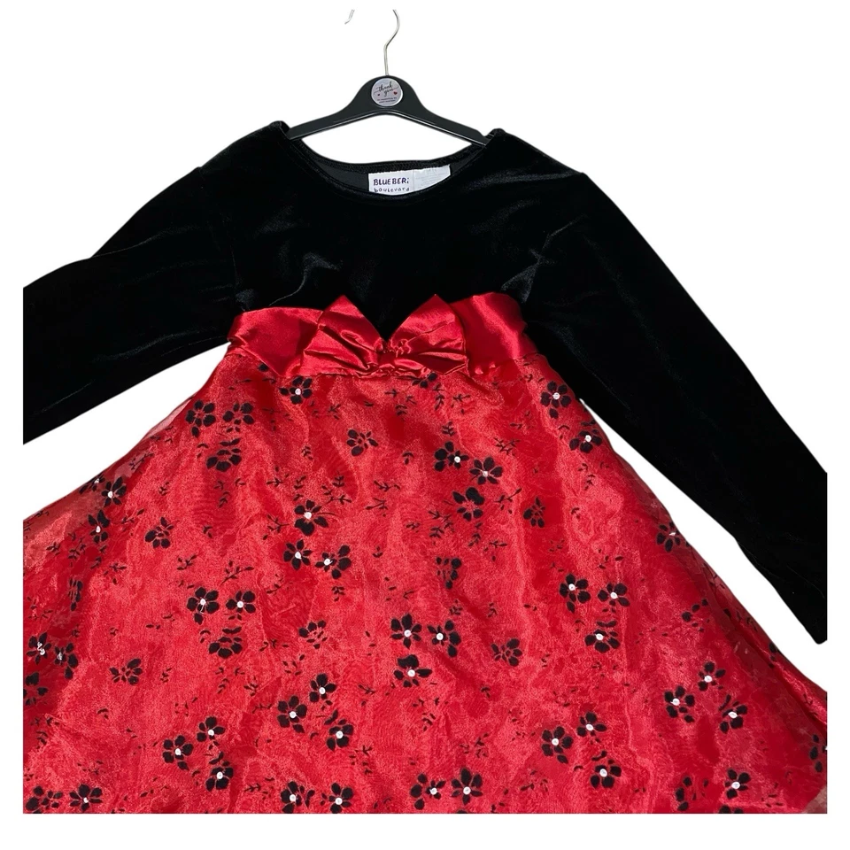 Vestido BLUEBERI BOULEVARD Terciopelo y Tul Niña Talla 6 Fiesta de Navidad Foto 2 de 4