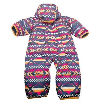 Columbia Down Snowsuit Bunting Arctic Fleece Lined 6-12 Mo Aztec Colorful Warm