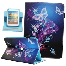 Universal 7 8 Inch Android Tablet Case, Dluggs PU Leather 02 Shiny Butterfly