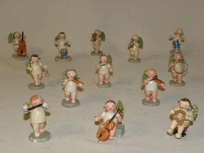 VINTAGE WUK ANGEL WENDT & KÜHN ERZGEBIRGE WOOD ORCHESTRE D'ANGES MUSICIANS CHRISTMAS