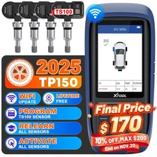 XTOOL TP150 + 4PCS TS100 Sensors TPMS Programming Relearn Reset Activate Tool
