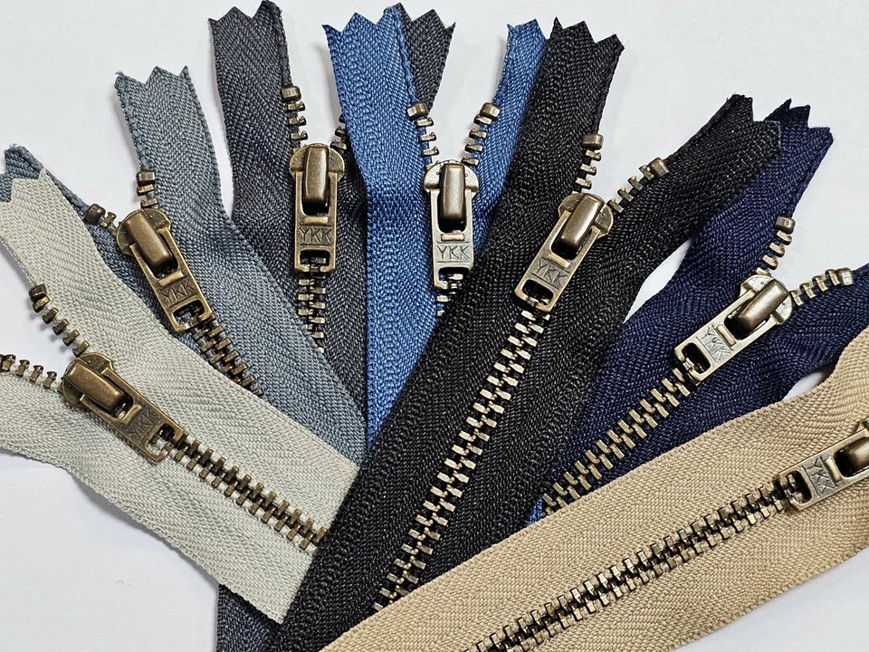 YKK Reißverschluss nicht teilbar Metall Hosen 4mm Kette fein brüniert 10-20cm