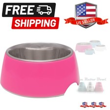 Retro Bowl Dog Food Water Bowl No Tip Stainless Steel Elevated Pet Bowl No Sk...