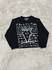 Vintage 80's/90's Fido Dido AOP Manifesto Long Sleeve Shirt Youth Size Medium