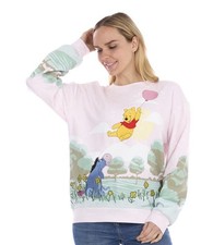 Disney Winnie Pooh Ladies Sweatshirt Scenic Size Large Pink NEW
