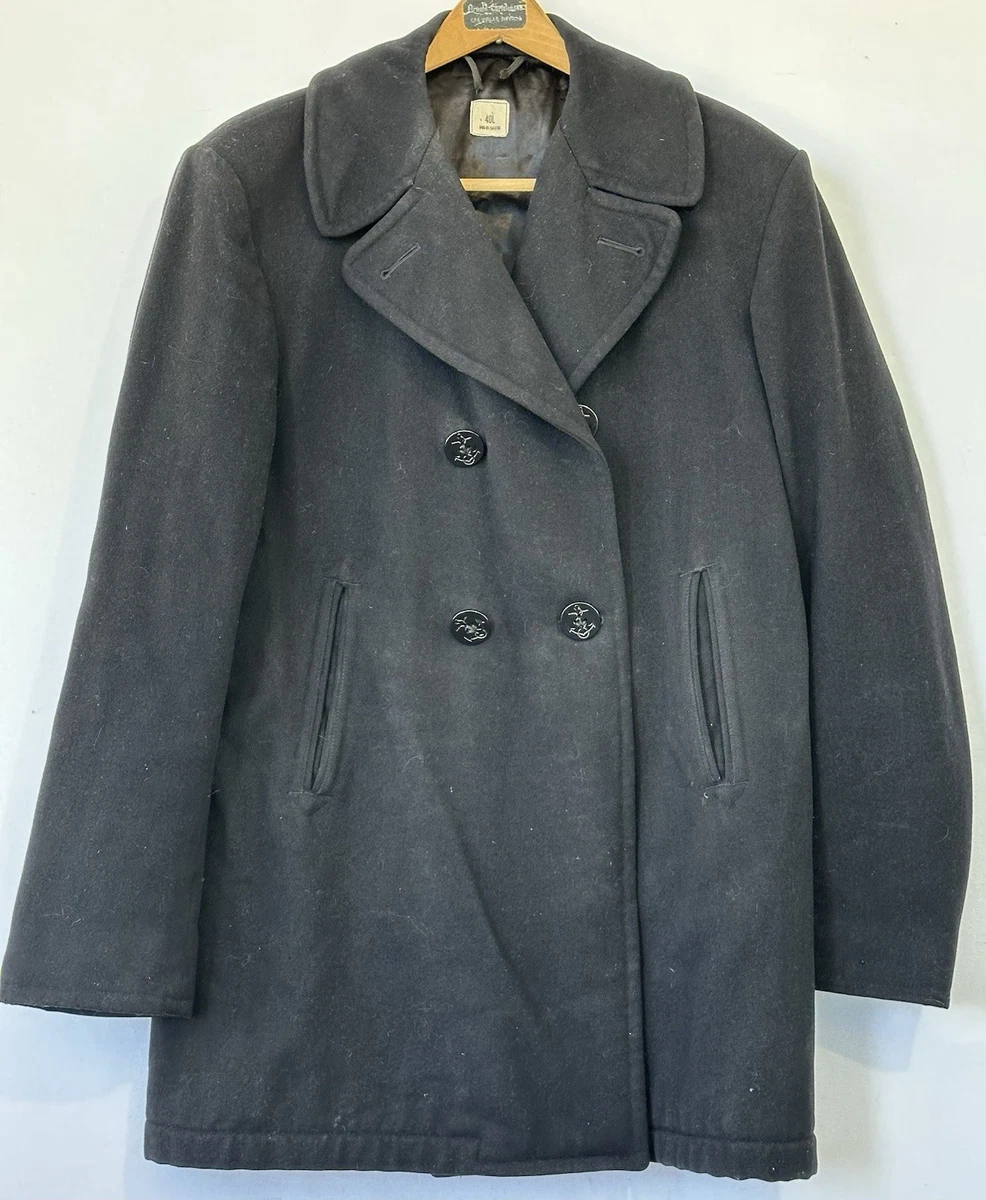Vintage Navy Pea Coat In Vintage Outerwear Coats & Jackets For Men